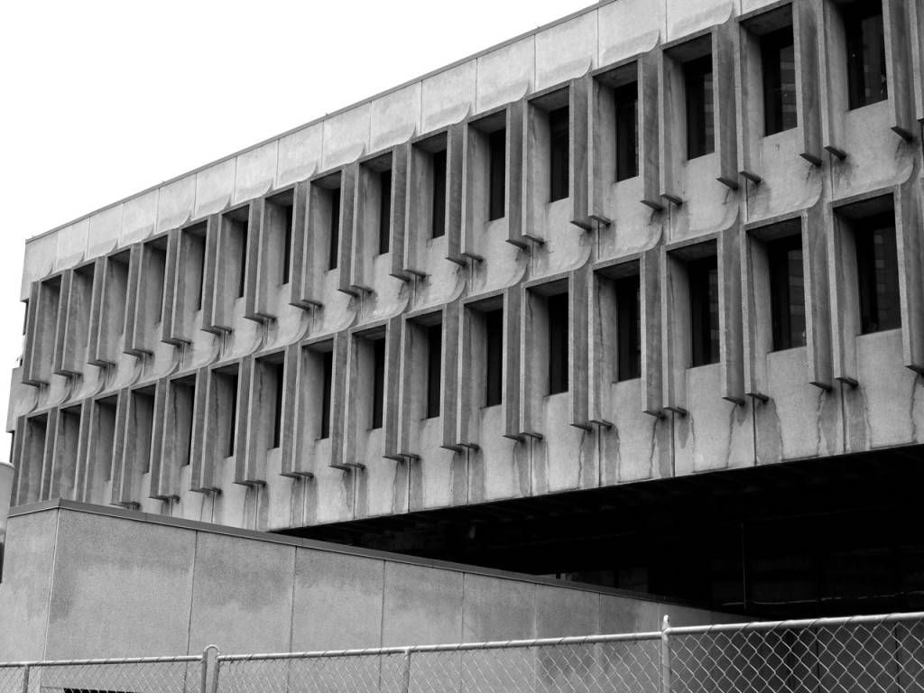 Another view of the top two stories of the Calgary Board of Education building